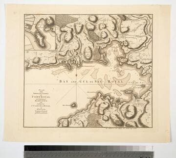 Plan of the Town and Citadel of Fort Royal the Capital of Martinico. with the Bay of Cul de Sac Royal. By Mr. de Caylus, Engineer-General of the French Islands
