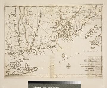 Accurate Map of Rhode Island, Part of Connecticut and Massachusets (sic), shewing Admiral Arbuthnot's Station in Blocking up Admiral Ternay
