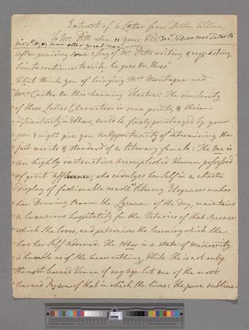 Wilson, Thomas. Letter to John Pitt, 2nd Earl of Chatham