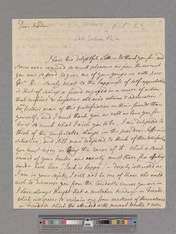 Chapone, Hester (Mulso). Letter to Elizabeth (Robinson) Montagu