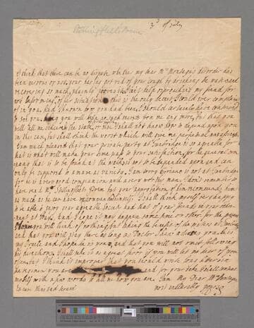 Montagu, Dorothy (Fane), Countess of Sandwich. Letter to Elizabeth (Robinson) Montagu