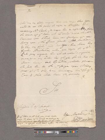 Davidson, Peter. Letter to William Blathwayt
