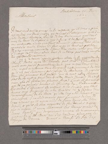 Werden, Sir John. Letter to William Blathwayt
