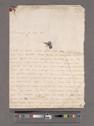 Chabrol, A. Letter to William Blathwayt