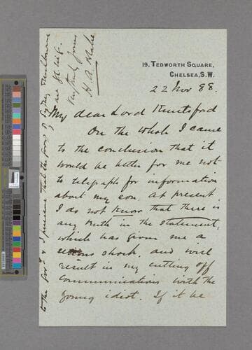 Sir Henry Arthur Blake. Letter to Henry Thurston Holland, 1st Viscount Knutsford