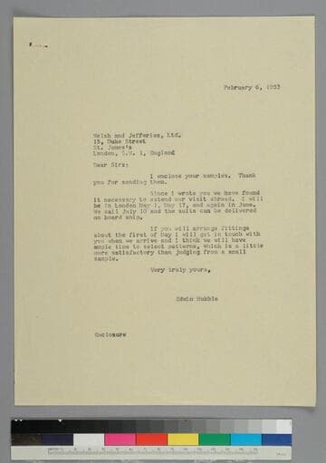 EPH writes to the firm of Welsh and Jefferies