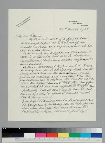 Henry Gordon Clark writes to EPH