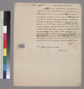 Thomas Jefferson, Monticello, letter to Littleton Dennis Teackle, Baltimore