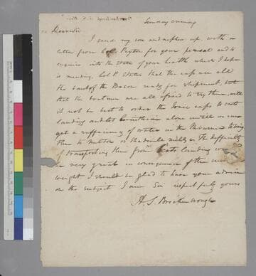 Arthur S. Brockenbrough letter to Thomas Jefferson, Monticello
