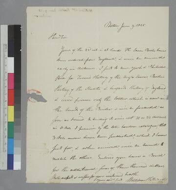 William Hilliard, Boston, letter to Thomas Jefferson