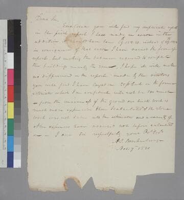 Arthur S. Brockenbrough letter to Thomas Jefferson, Monticello