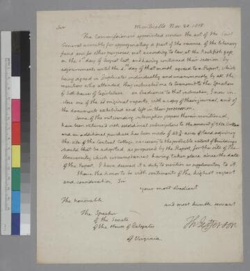 Thomas Jefferson, Monticello, letter to Linn Banks and Edward Watts