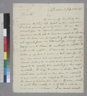 John Love, Buckland, letter to Thomas Jefferson