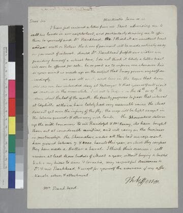Thomas Jefferson, Monticello, letter to Charles L. Bankhead