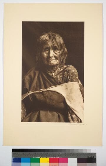 Saalako, the subject of the photograph, enjoys the distinction of being by birthright the chief snake priestess of all Hopiland