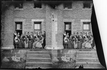 Class and teachers of Young Ladies Seminary, 1879. Tahlequah, Indian Territory