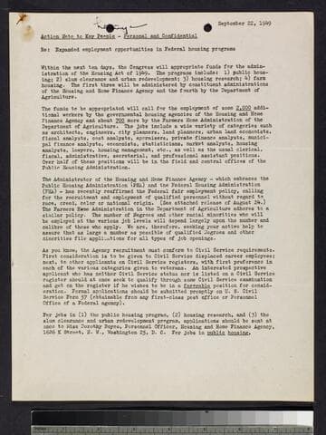 Action Note to Key People