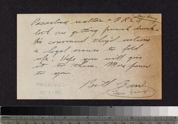 Note by Carr and newspaper