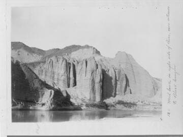 The mud bank on the right side of the Colorado River