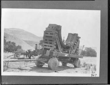 A crew camped for the night while taking the stator for Kern River #1 Hydro Plant into Kern River Canyon