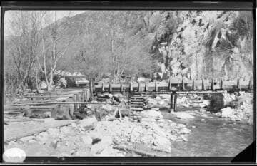 An unknown flume or wooden intake structure