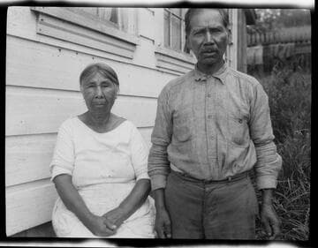 Portrait of an unidentified Native American man and woman