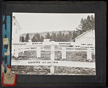 Graves of Boston Charley, Black Jim, Schonchiss, and Captain Jack. Executed October 3, 1873