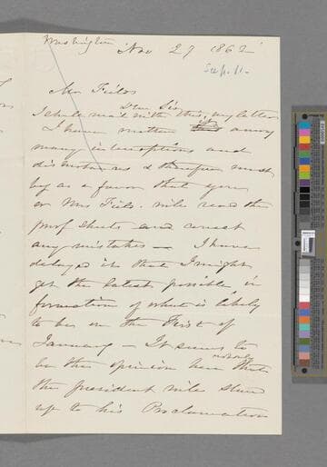 Stowe, Harriet Beecher. Letter to James Thomas Fields