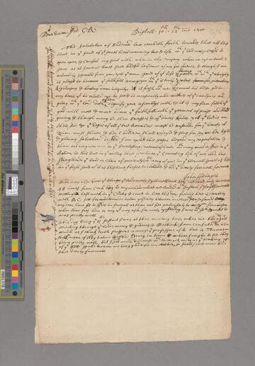 Fothergill, John. Letter to George Rooke