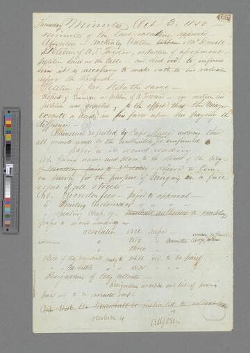 Thursday Minutes Oct 3, 1850