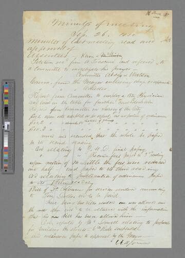 Minutes of Meeting Sep. 26, 1850