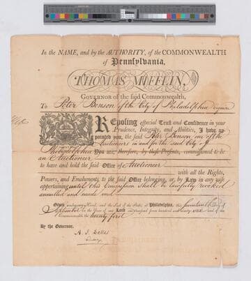 In the name, and by the authority, of the commonwealth of Pennsylvania, Thomas Mifflin, governor of the said commonwealth