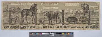 Champion barbed wire manft'd by the Crandal Mfg' Co
