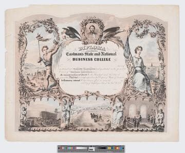 Diploma awarded by Eastman's State and National Business College