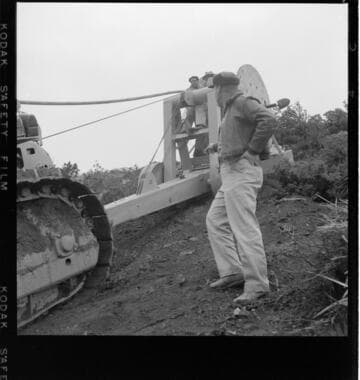 Stringing conductor for transmission line in remote desert foothills