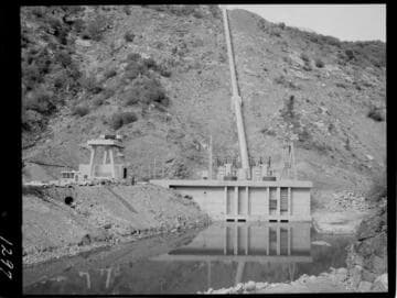 Big Creek - Mammoth Pool - Front of Powerhouse from bridge