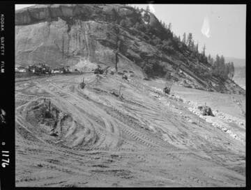 Big Creek - Mammoth Pool - Dam near completion - upstream slope