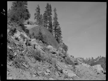 Big Creek - Mammoth Pool - West abutment stripping of damsite looking north