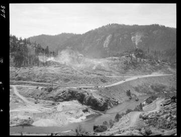 Big Creek - Mammoth Pool - General view of spillway from Daulton Creek Road