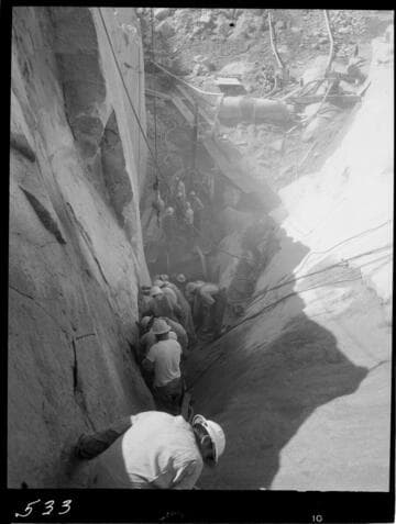 Big Creek - Mammoth Pool - Cleanup in bottom of cutoff trench