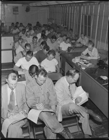 Employees filling out surveys from California Institute of Technology