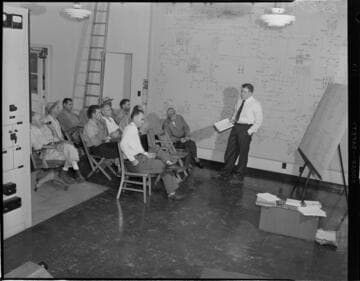 Team reviewing survey