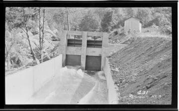 The headgate at Marble Fork at Kaweah #3 Hydro Plant