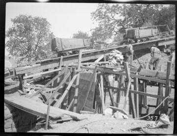 The tramway during construction at the Tule Plant