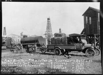 PL&P Ford auto truck #72 with tank trailer