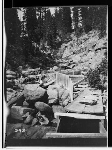 Flume in a rocky stream