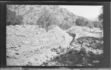 The conduit under construction at the hydro plant of the Tulare County Power Company