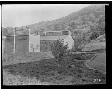 The exterior of the power house at Tule Hydro Plant