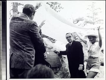 Dedication of the Palm Springs Aerial Tramway with Governor Edmund G
