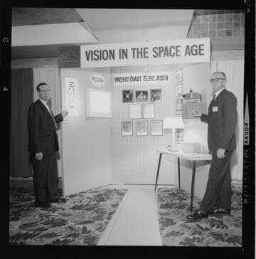 Display at exhibition set-up by SCE and Pacific Coast Electric Assoc. - "Vision in the Space Age